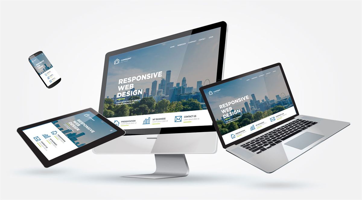 Website auf Laptop, Tablet und Smartphone