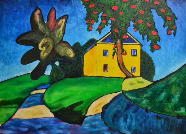 Gemälde von Tinu Wenger: Apfelbaum, nach G. Münter