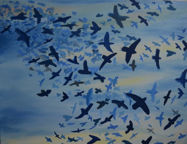 Gemälde von Tinu Wenger: Vögel
